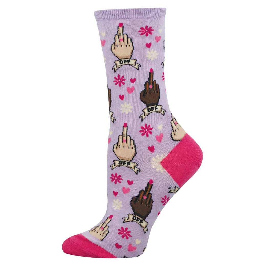 Eff Off Women's Crew Socks Lavender