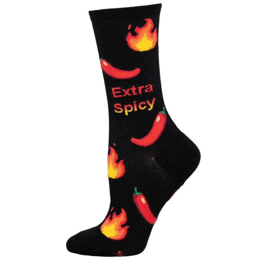 Extra Spicy Women's Crew Socks Black