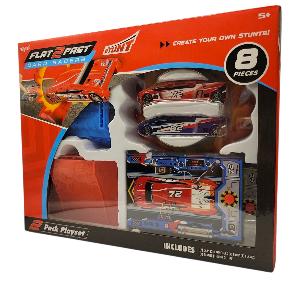 Flat 2 Fast Card Racer Stunt 2 Pack Playset