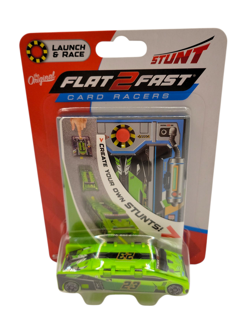 Flat 2 Fast Card Racer Stunt Green #23