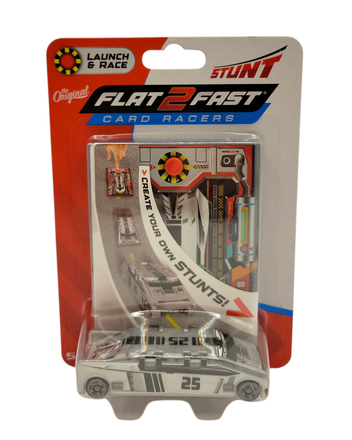 Flat 2 Fast Card Racer Stunt Silver #25