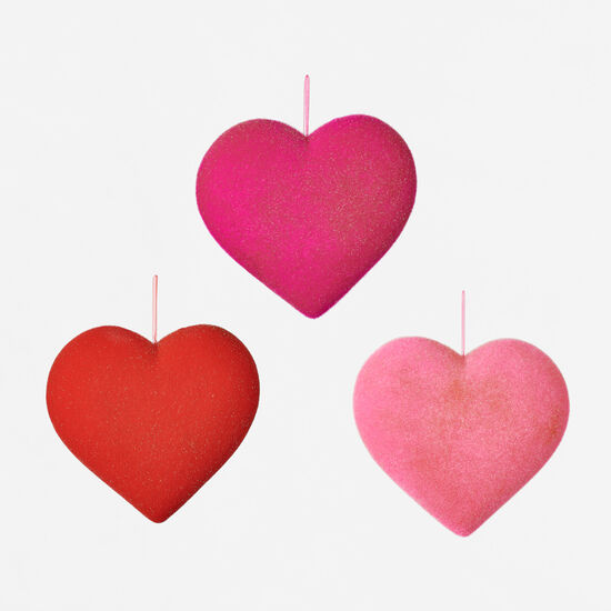 Flocked Heart Assorted 6"