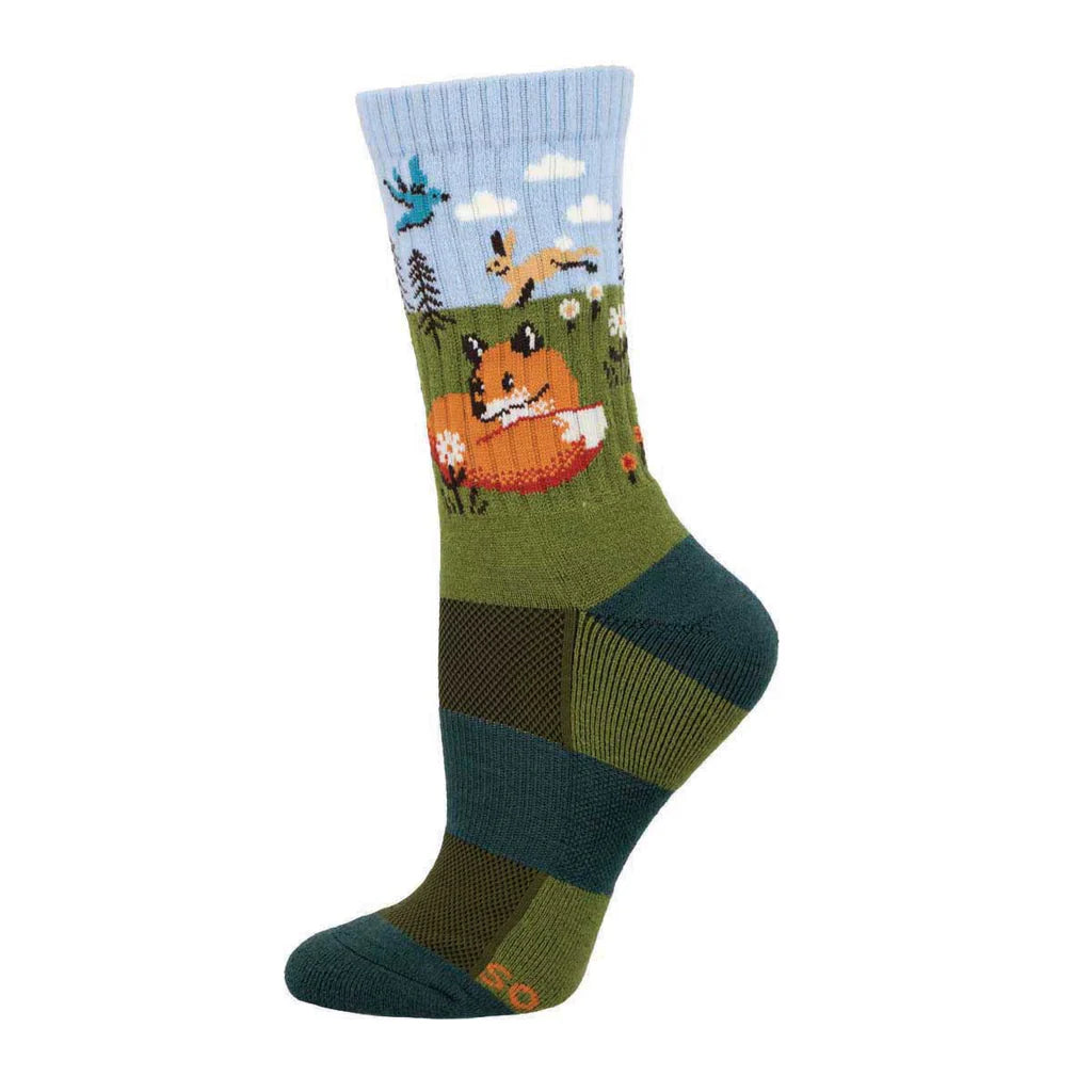 Fox And Hare Women's Wool Crew Socks Blue