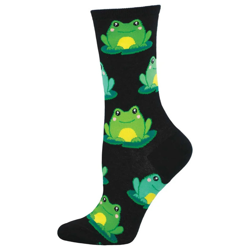Friendly Frogs Women's Crew Socks Black