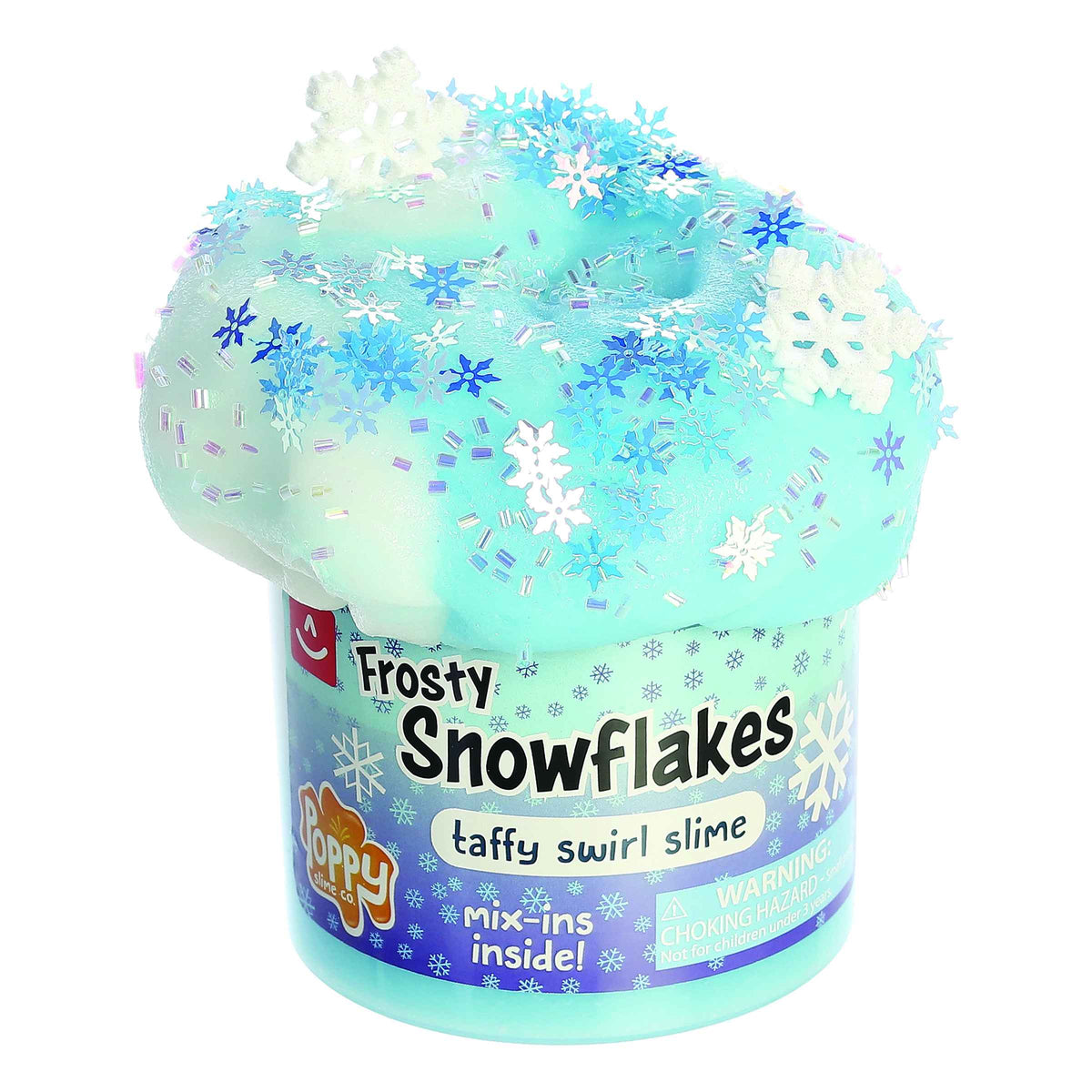 Frosty Snowflakes Taffy Swirl Slime