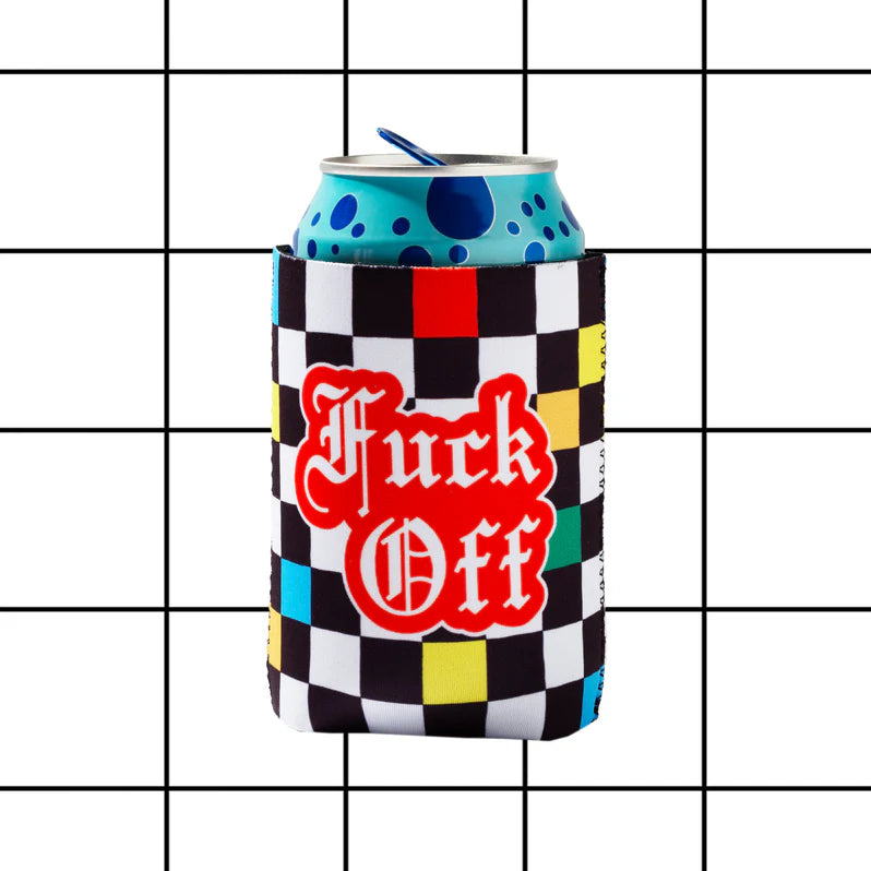 Fuck Off Checker Koozie
