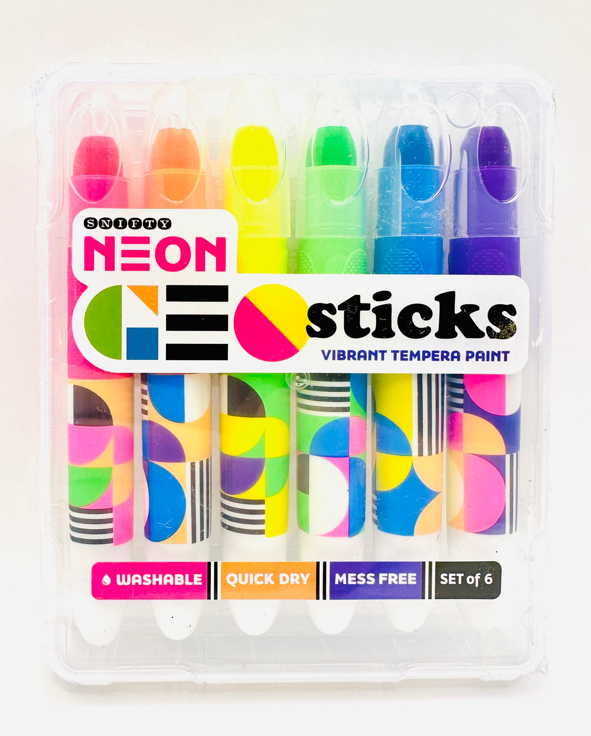 Geo Sticks Set Of 6 Neon Paint Sticks