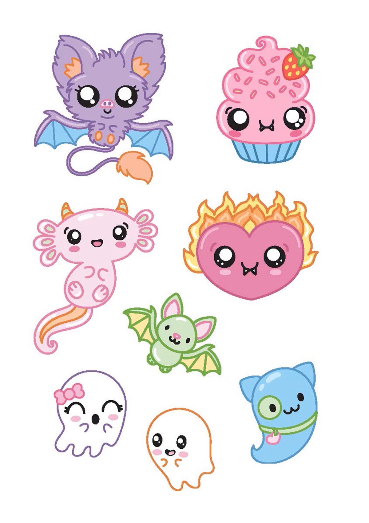 Glow Creepy Cute Kawaii Tattoos
