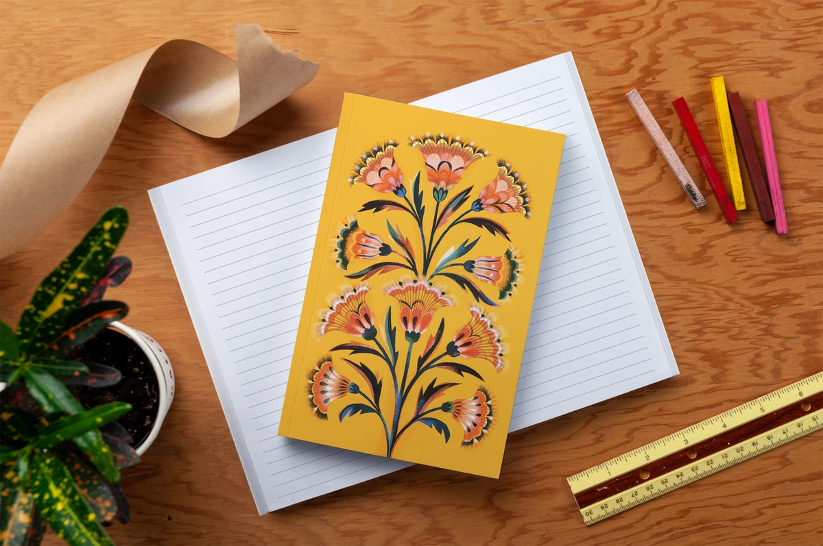 Golden Floral Notebook