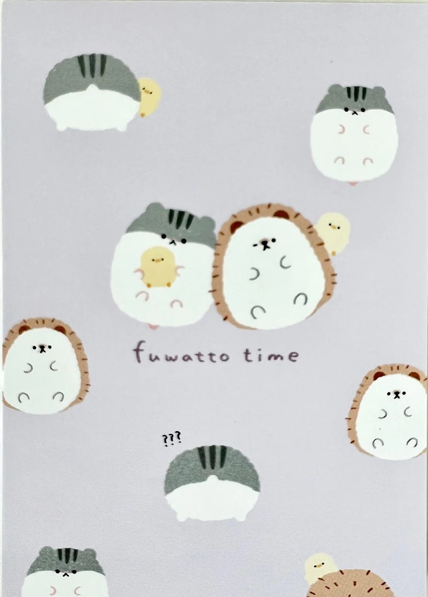 Hamster And Hedgehog Mini Note Pad Fuwatto Time