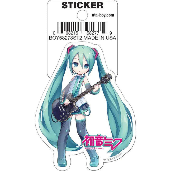 Hatsune Miku Guitar Die Cut Sticker