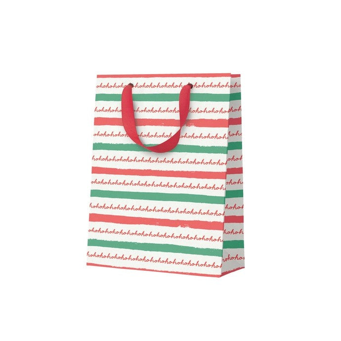 Ho Ho Ho Stripe Christmas Medium Gift Bag