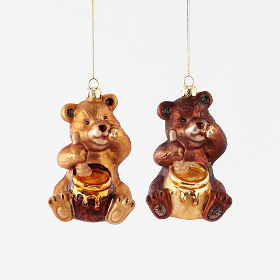 Honey Pot Bear Glass Ornament