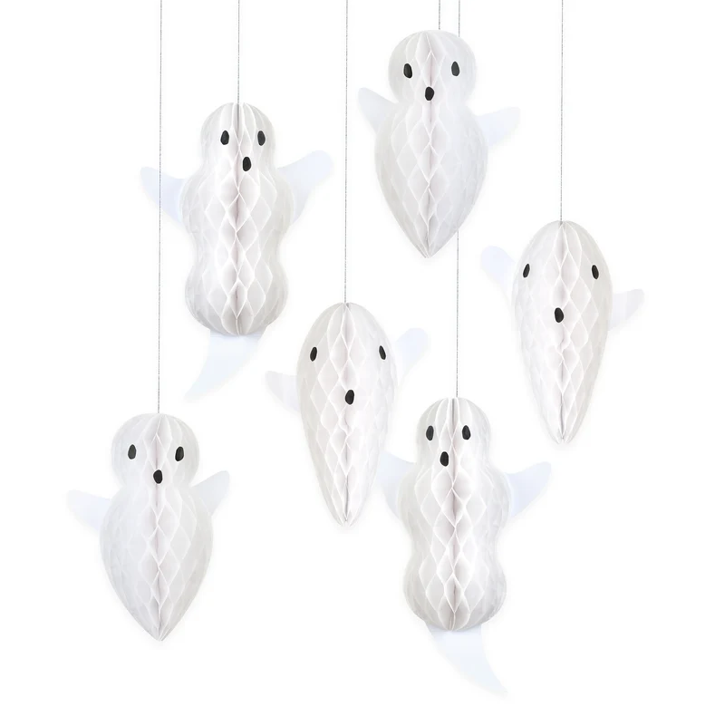 Honeycomb Ghost Decoration 6 Pack