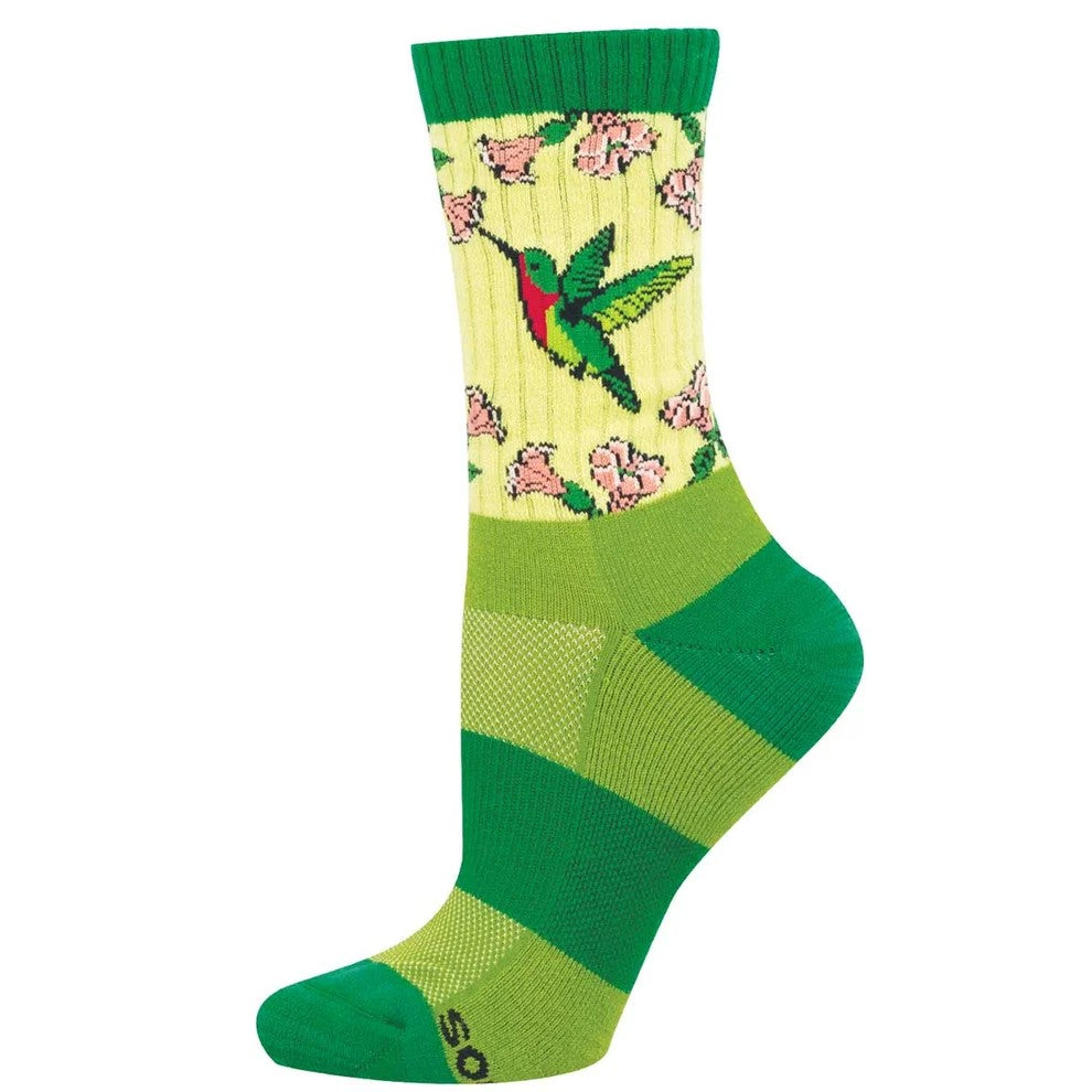 Humming Along Women's Wool Crew Socks Green