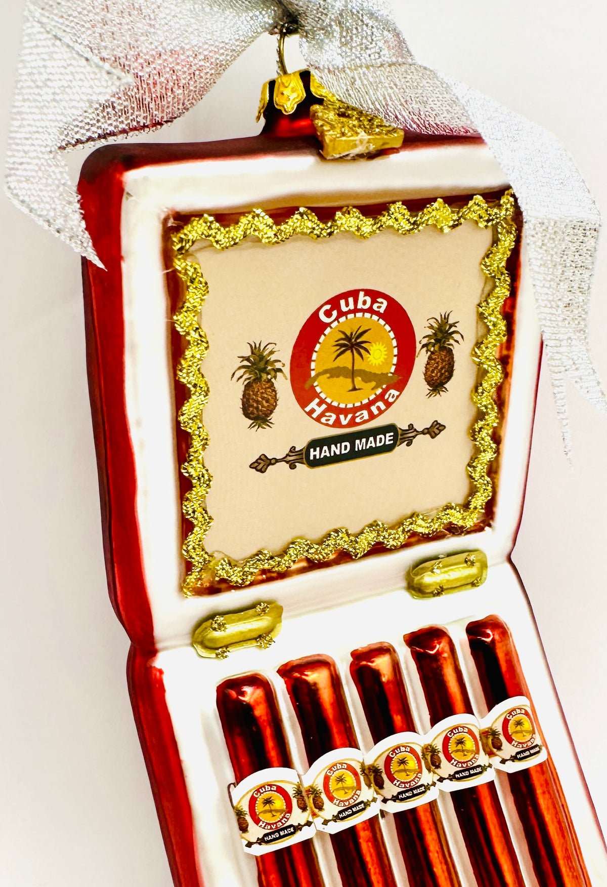 Cigar Box Glass Ornament