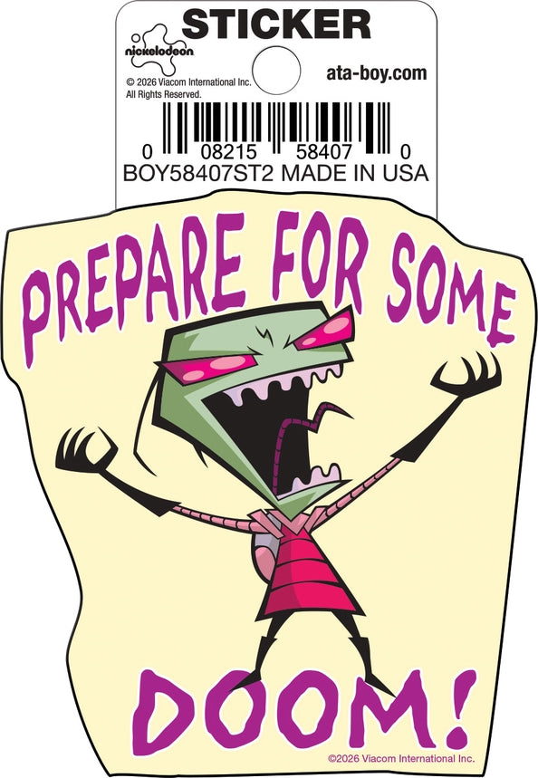 Invader Zim Prepare For Some Doom Die Cut Sticker