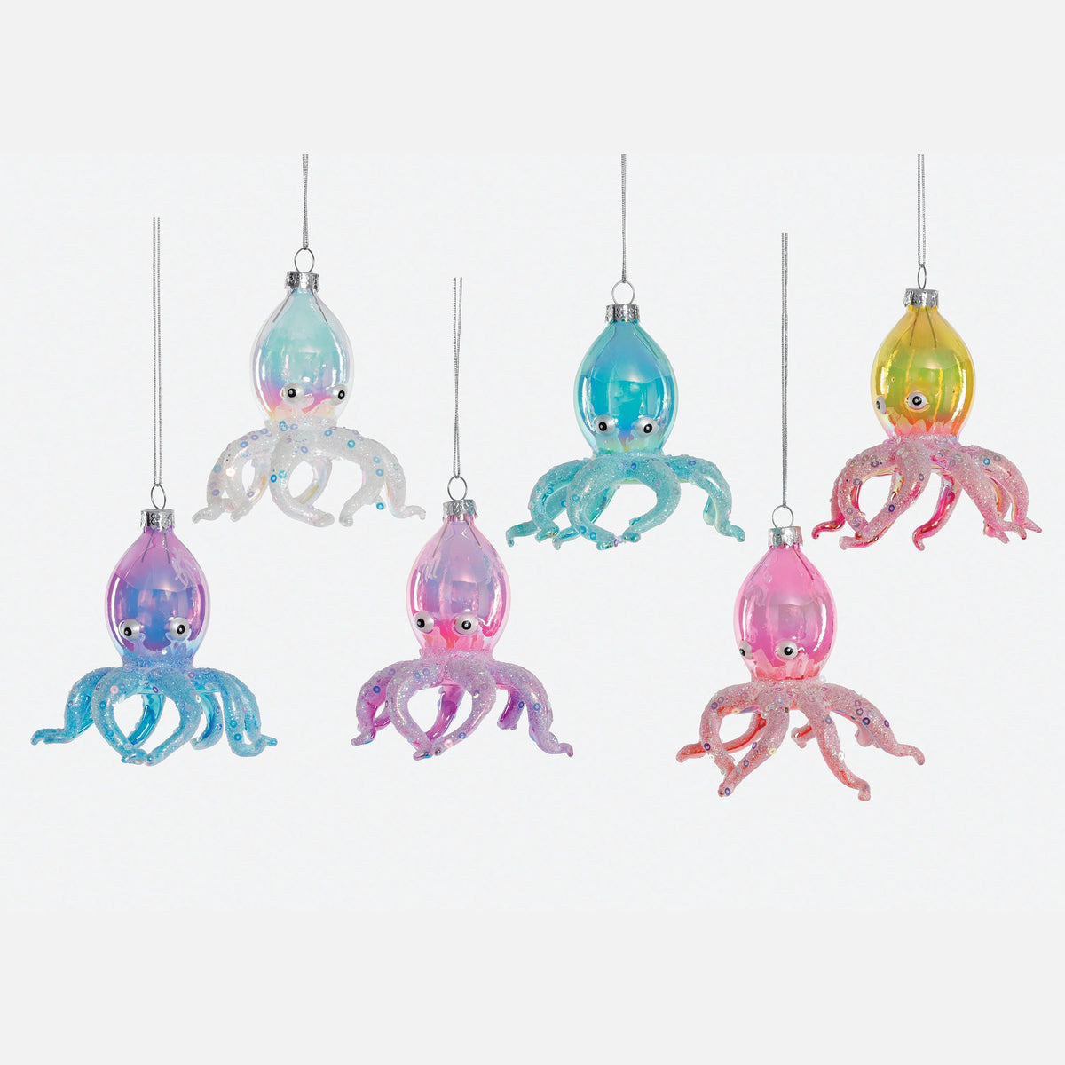Iridescent Octopus Glass Assorted Ornament