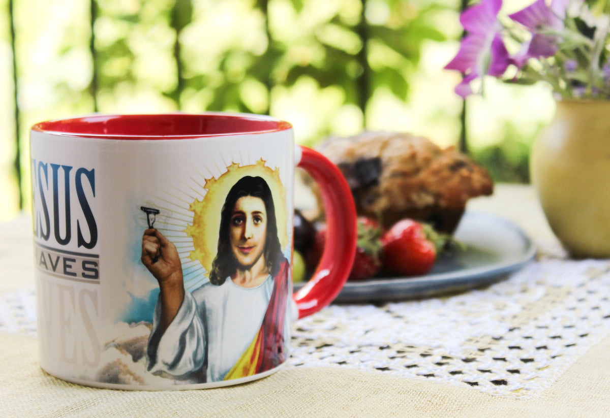 Jesus Shaves Heat Changing Mug