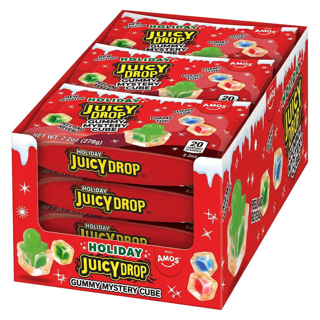 Juicy Drop Holiday Gummy Mystery Cube 2.2 oz