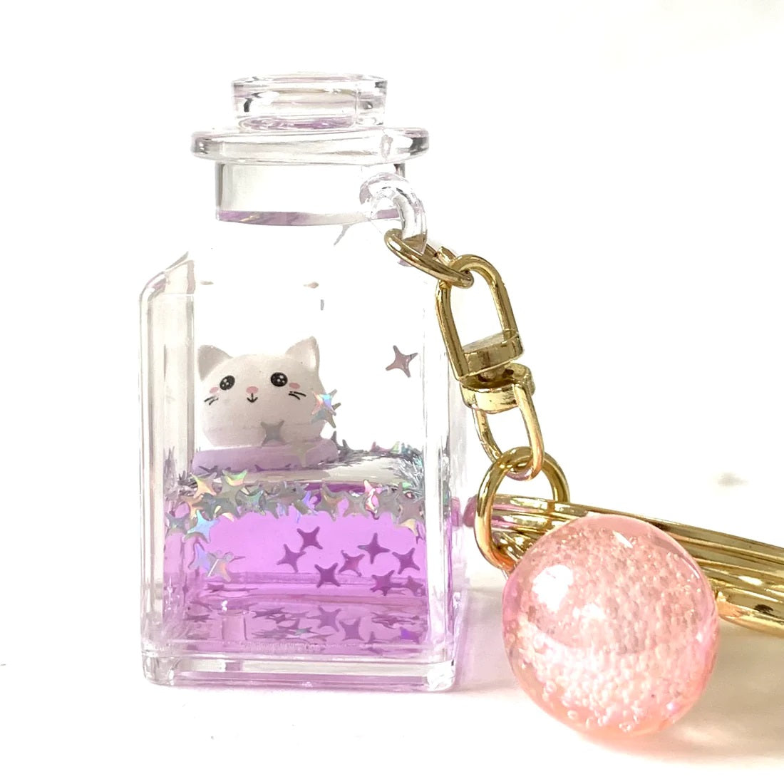 Kitty Star Bottle Keychain