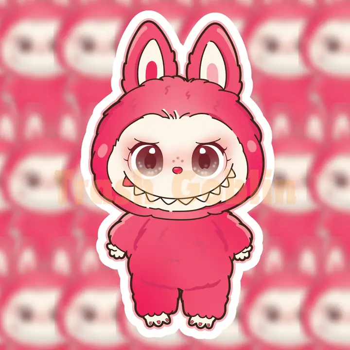 Labubu Hot Pink Die Cut Sticker