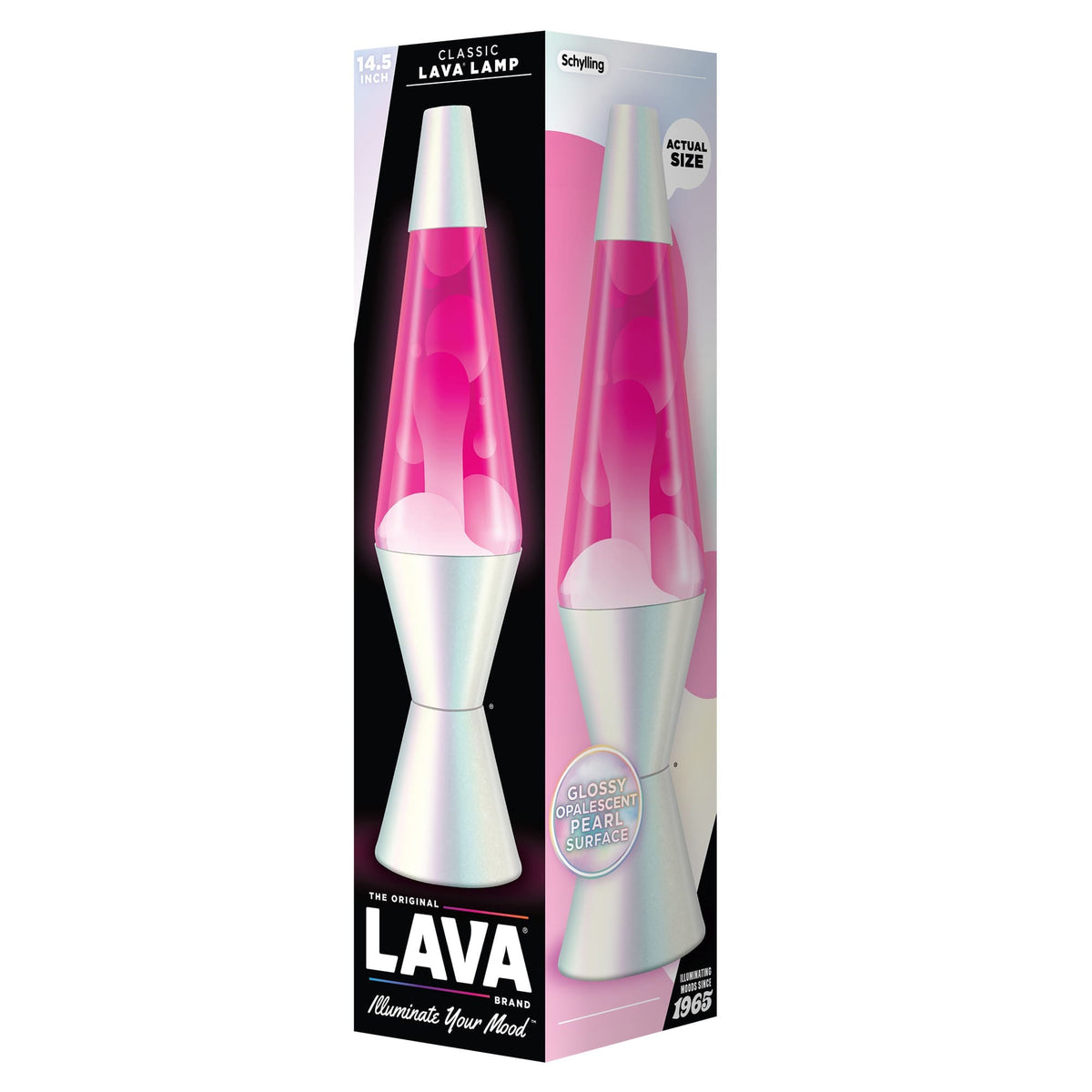 Lava Lamp XL Opalescent White/Pink 14.5"