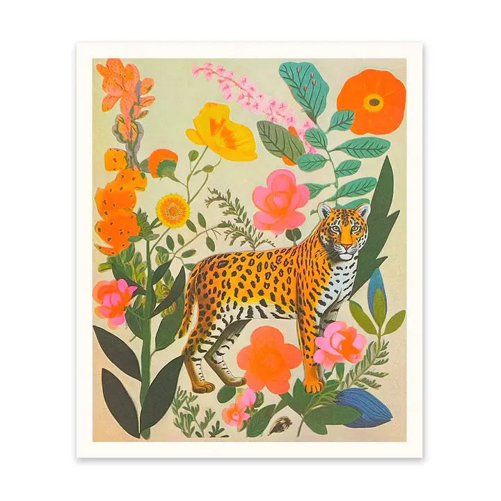 Leopard Collage Risograph Print 12"x10"