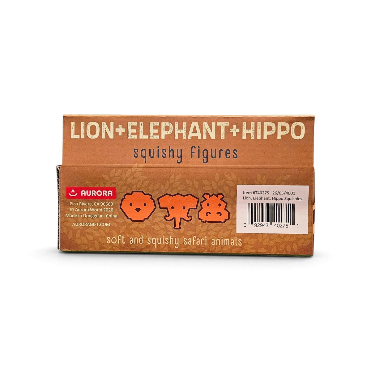 Safari Lion Elephant Hippo Squishy Figures Set
