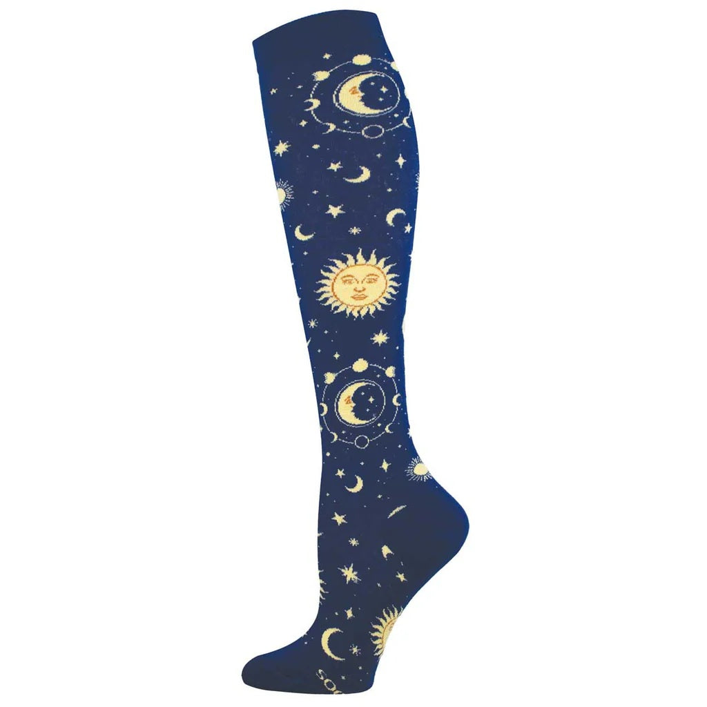 Look To The Sky Women's Knee High Socks Navy