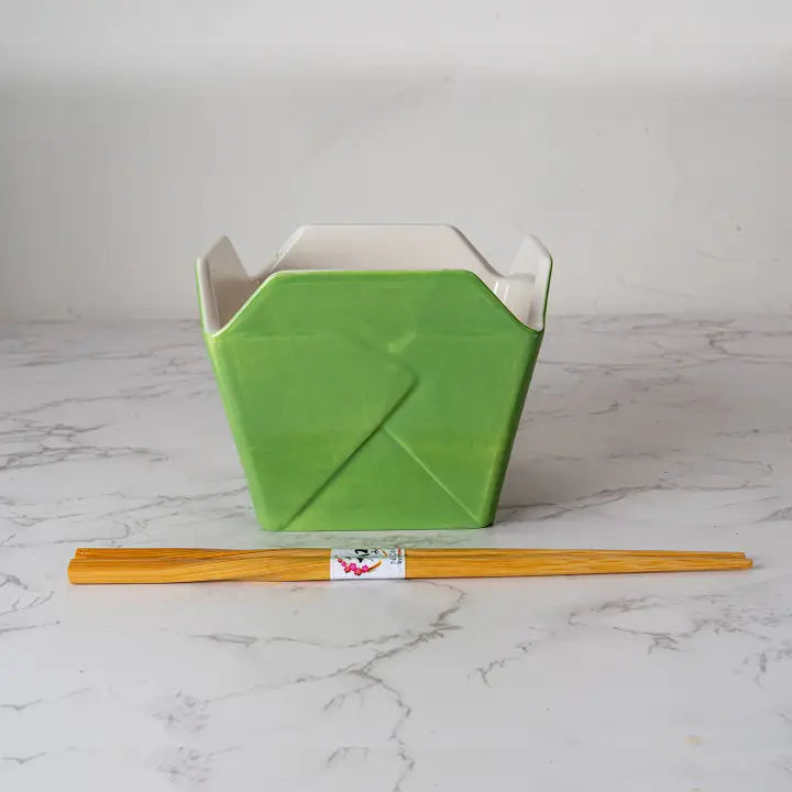 Lucky Panda Serving Bowl With Chopsticks