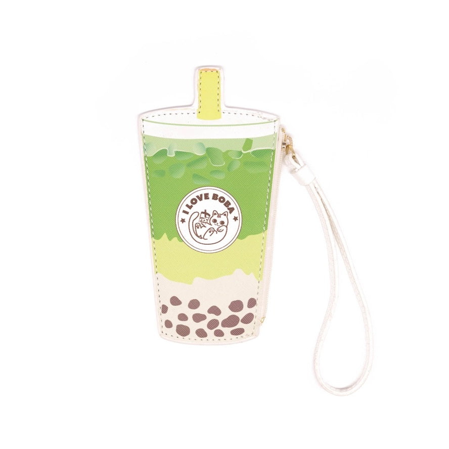 Matcha Boba Milk Tea Novelty Wristlet