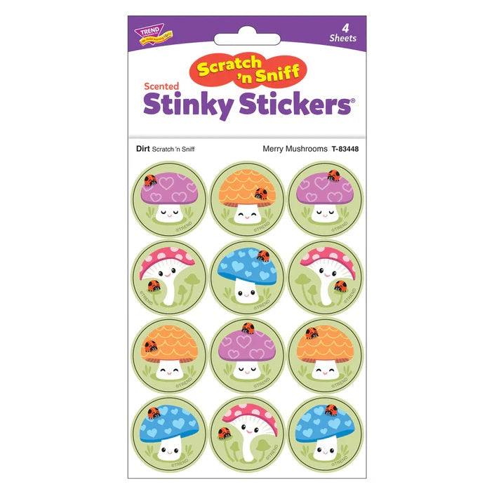 Merry Mushrooms Dirt Scent Scratch n Sniff Stickers