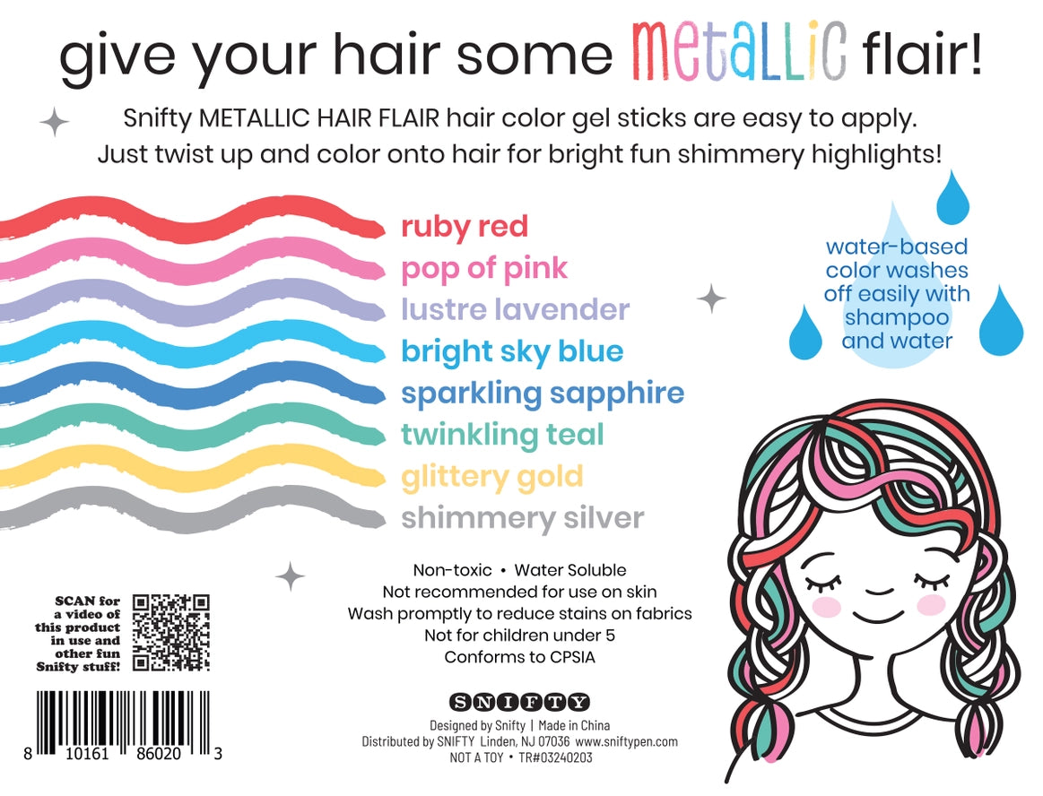 Metallic Hair Flair 8 Hair Color Gel Sticks