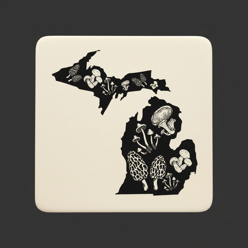 Michigan Magical Mushroom Coaster