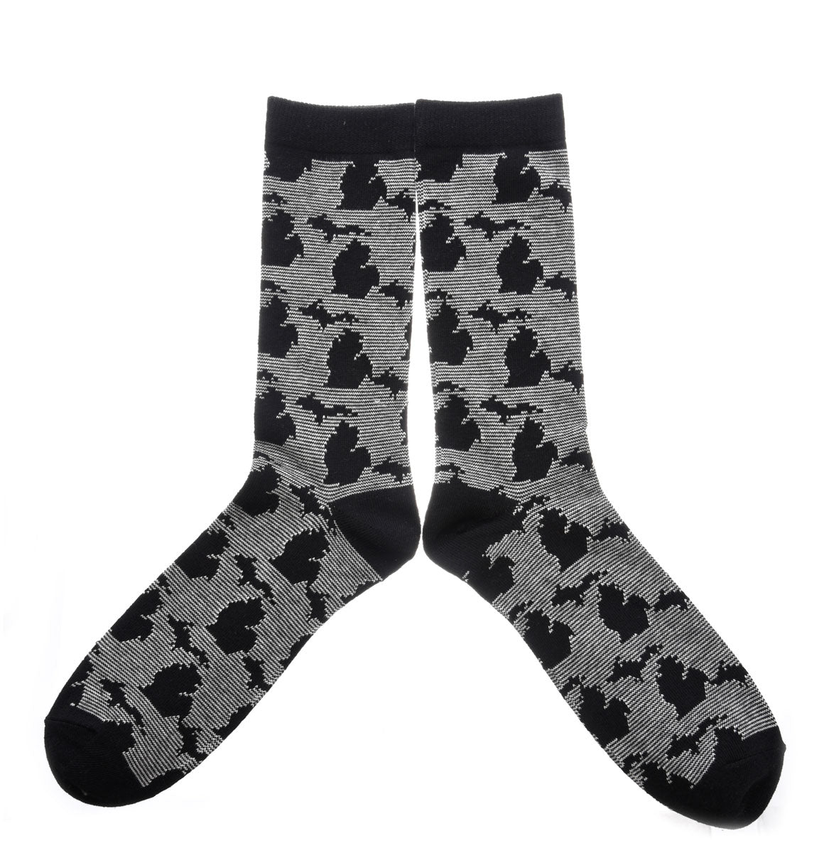 Michigan Map Socks Black