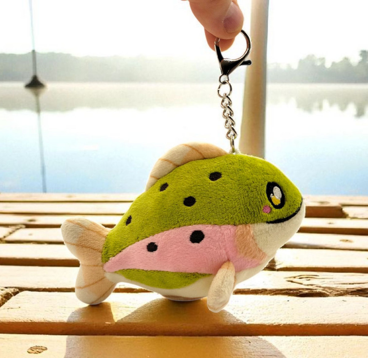 Micro Rainbow Trout Plush Keychain 5"