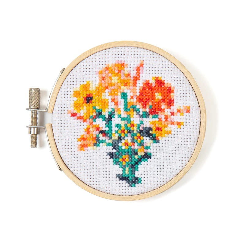 Mini Floral Cross Stitch Embroidery Kit