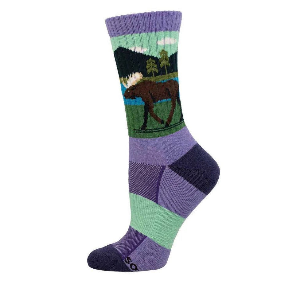 Moose Lake Women's Wool Crew Socks Purple