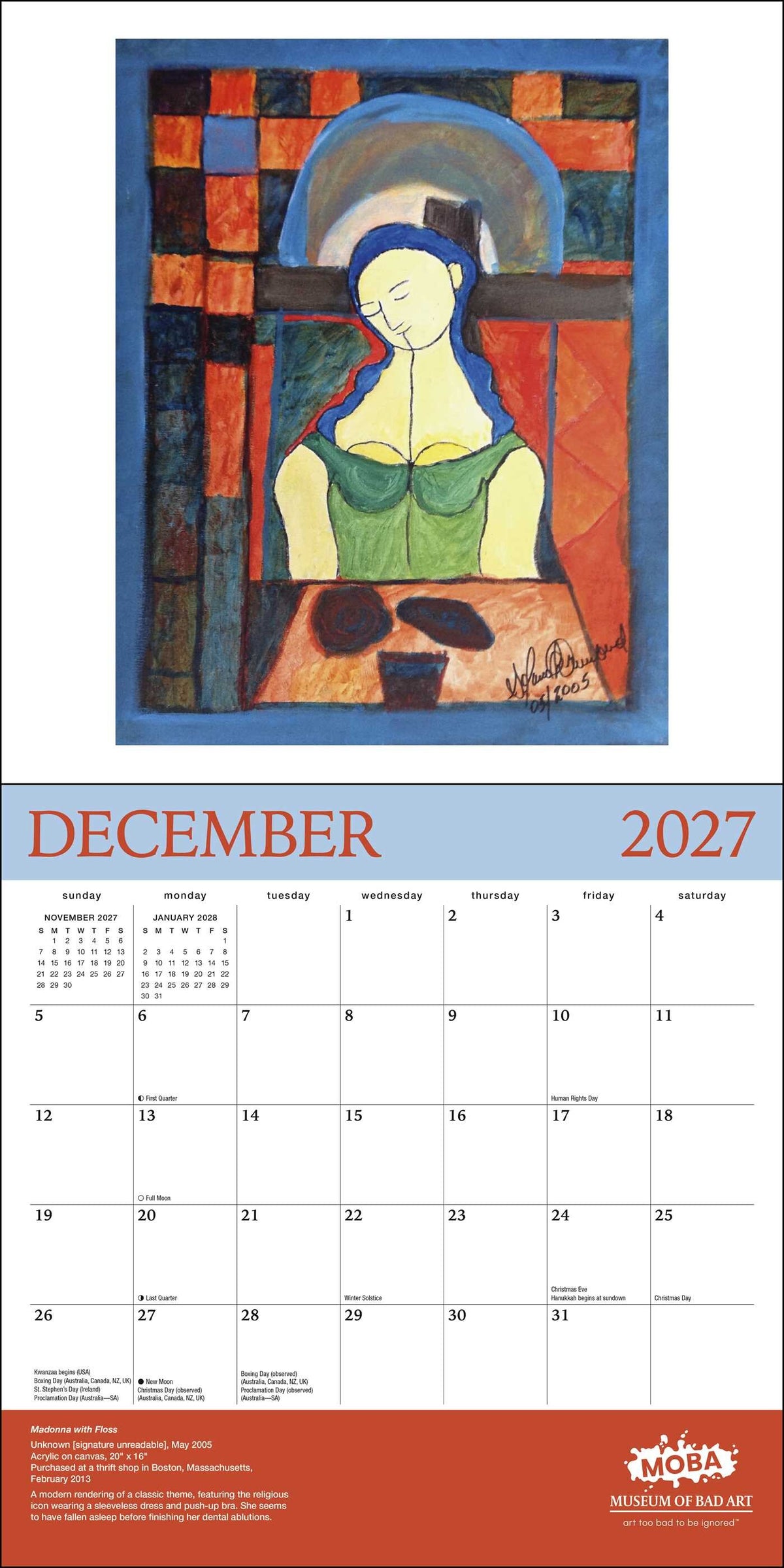 Museum Of Bad Art 2027 Wall Calendar