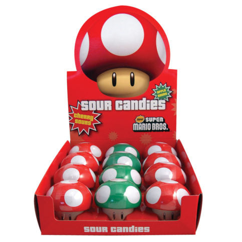 Mushroom Sours Candy Tin Super Mario Nintendo Cherry Or Green Apple