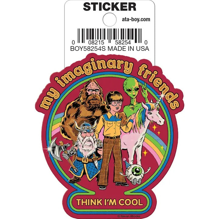 Steven Rhodes My Imaginary Friends Die Cut Sticker