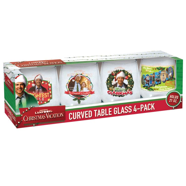 National Lampoon's Christmas Vacation Curved Table Glass 4 Pack