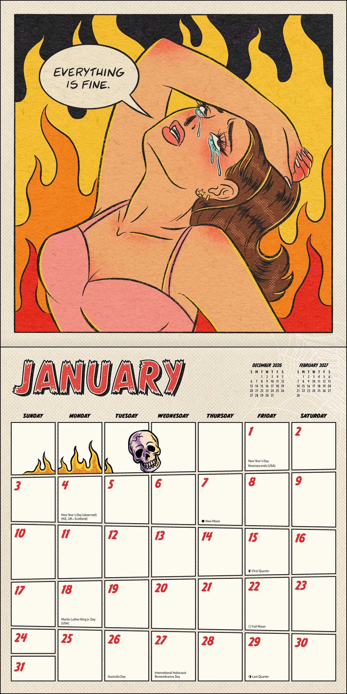 Not Today Satan 2027 Wall Calendar