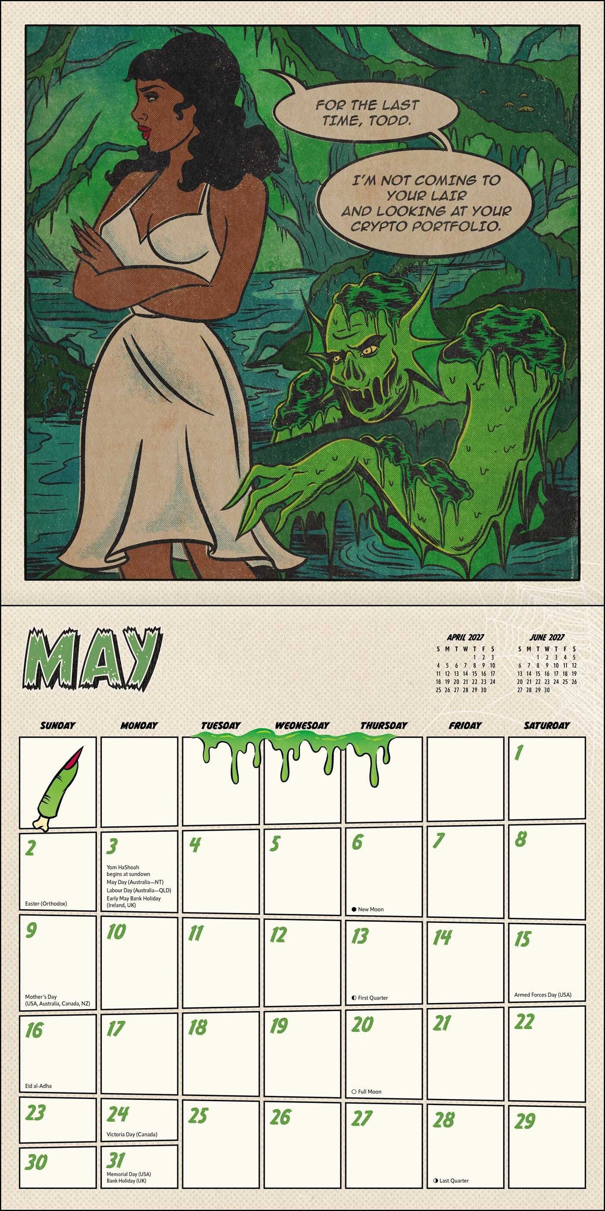 Not Today Satan 2027 Wall Calendar