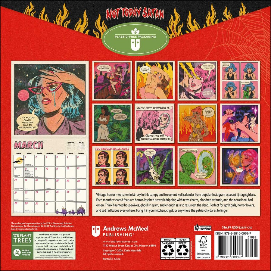 Not Today Satan 2027 Wall Calendar