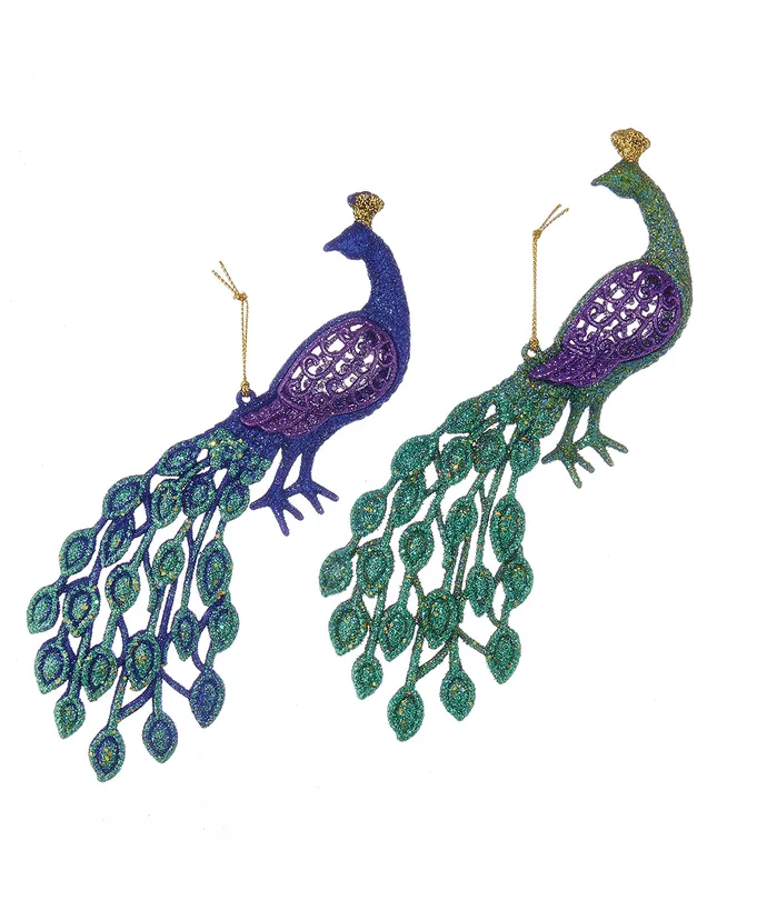 Peacock Glitter Assorted Ornament