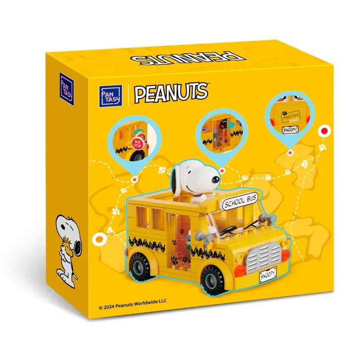 Peanuts Snoopy School Bus 3D Bricks Puzzle