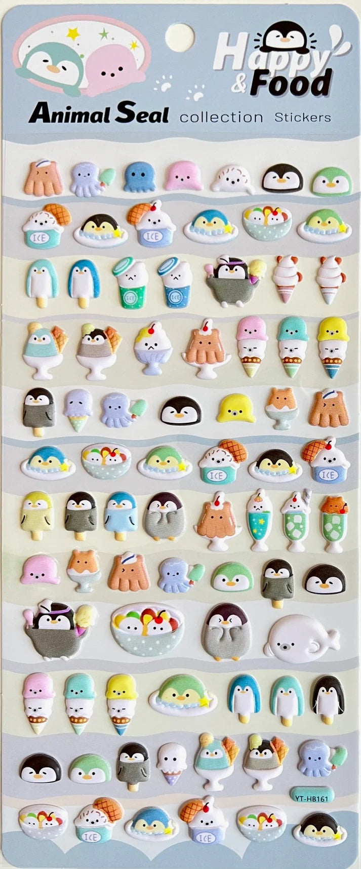 Penguin Puffy Stickers Happy & Food
