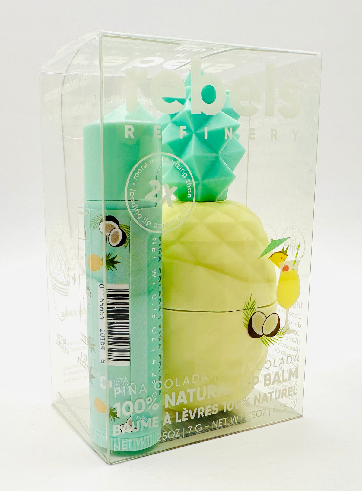 Pineapple Lip Balm 2 Pack Yellow Pina Colada